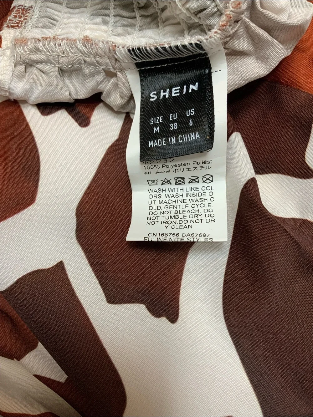 Shein Rust/White Leopard Print Cropped Blouse - Picture 4 of 5